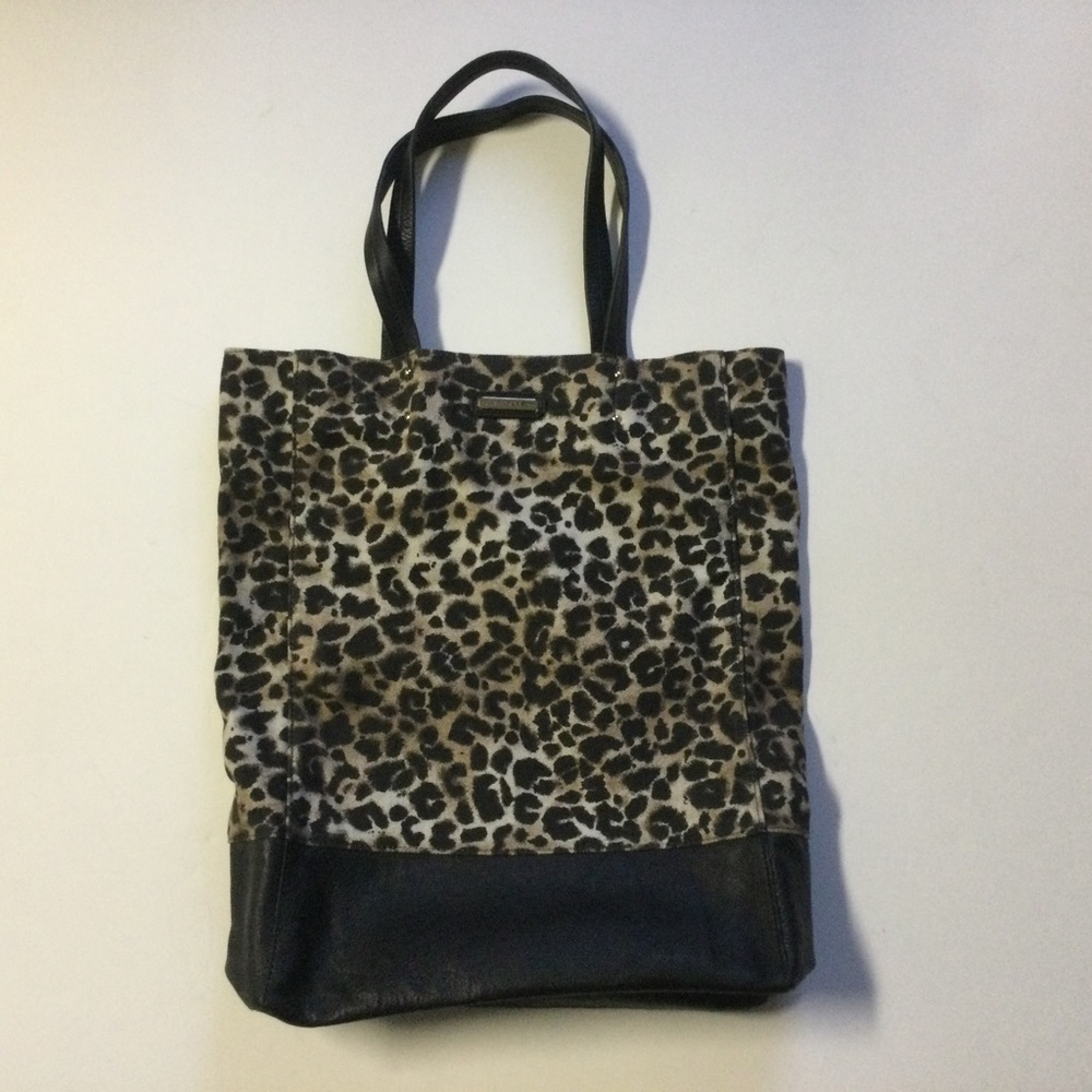 Rebecca Minkoff Canvas and Leather Leopard Tote
